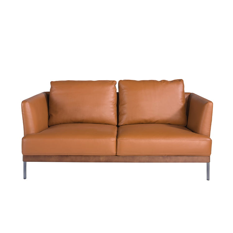 2 seater sofa upholstered in brown leather-Angel Cerdá