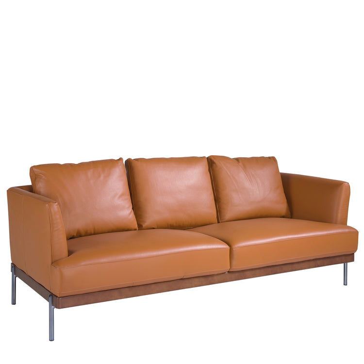 3 seater sofa upholstered in brown leather-Angel Cerdá