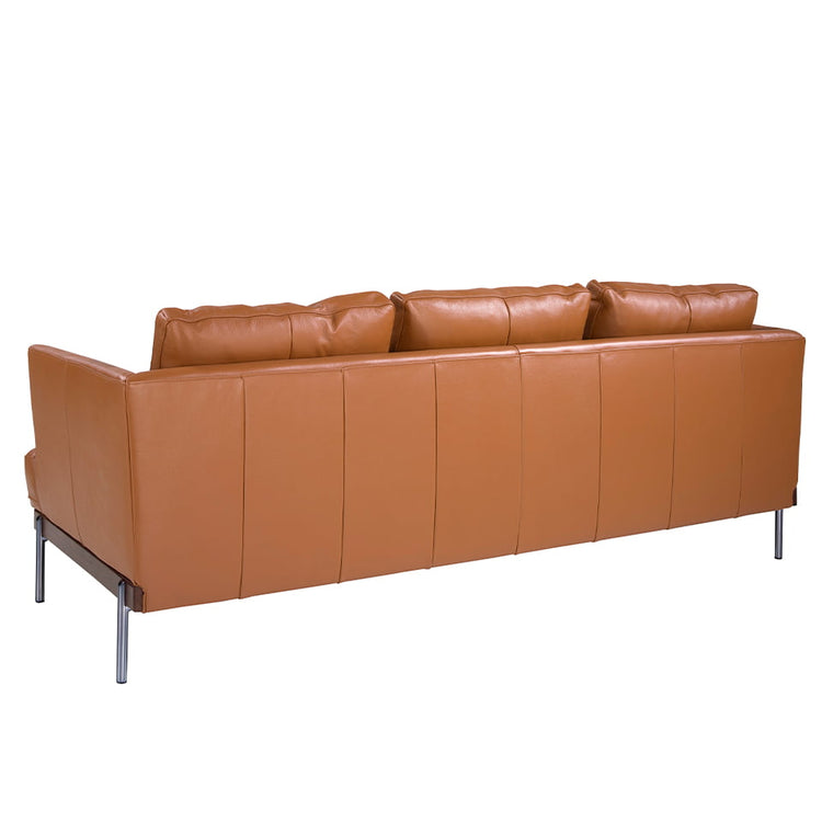 3 seater sofa upholstered in brown leather-Angel Cerdá