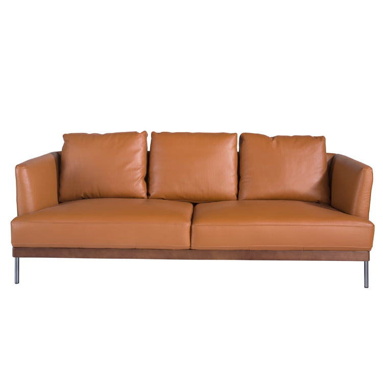 3 seater sofa upholstered in brown leather-Angel Cerdá