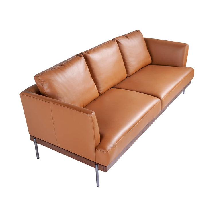 3 seater sofa upholstered in brown leather-Angel Cerdá