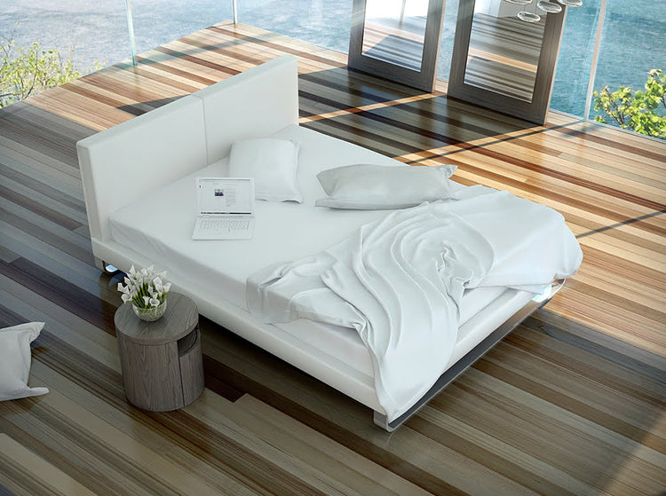 Upholstered bed with solid stainless steel frame - Angel Cerdá, S.L.