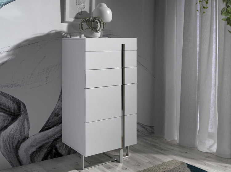 Chest of drawers in lacquered Mdf with stainless - Angel Cerdá S.L