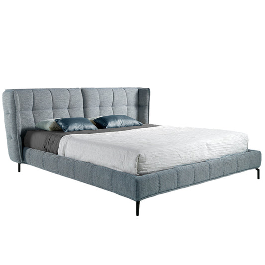 Bed upholstered in grey fabric - Angel Cerdá S.L