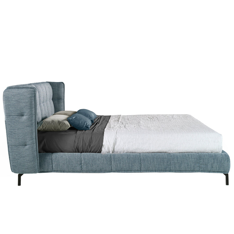 Bed upholstered in grey fabric - Angel Cerdá S.L