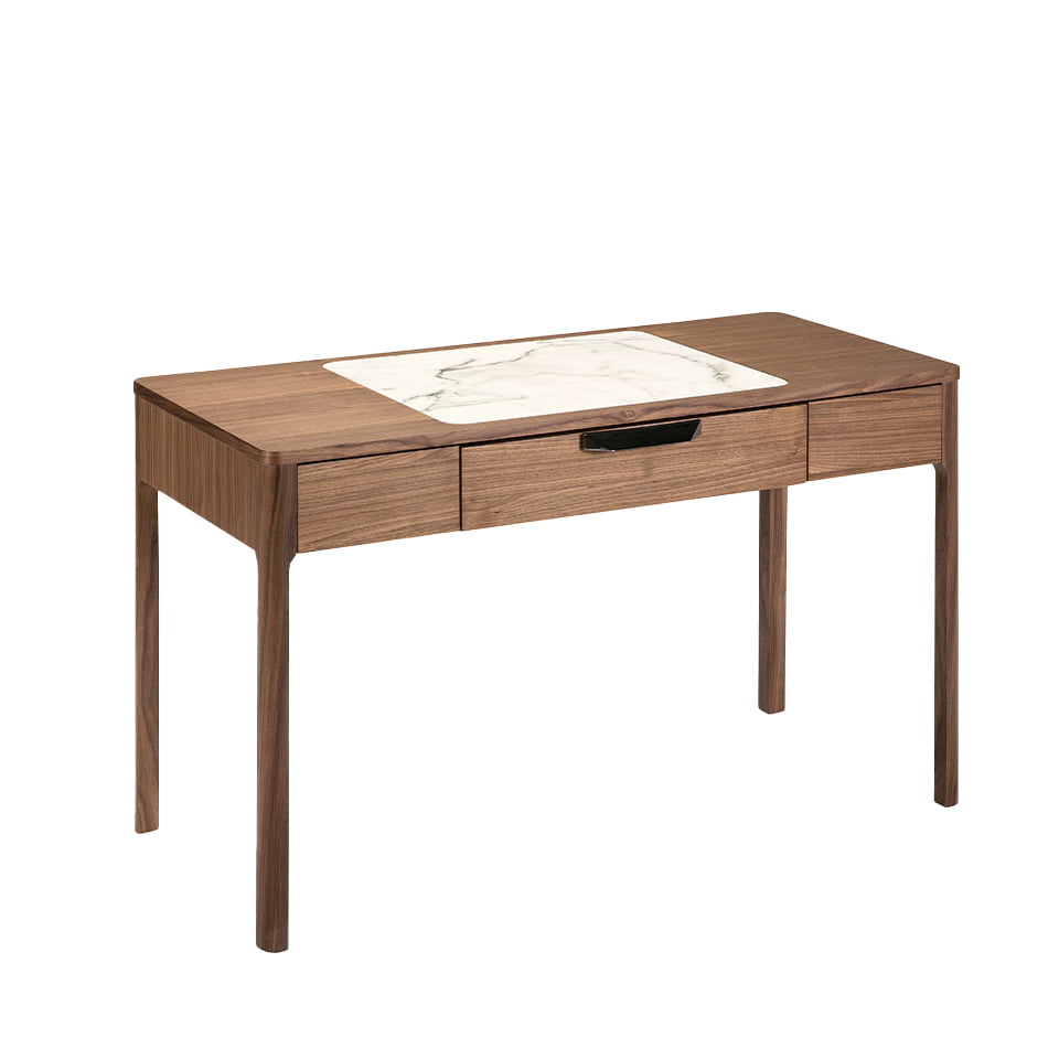 Workdesk Angel Office desk with drawer made of walnut-veneered wood - Angel Cerdá S.L