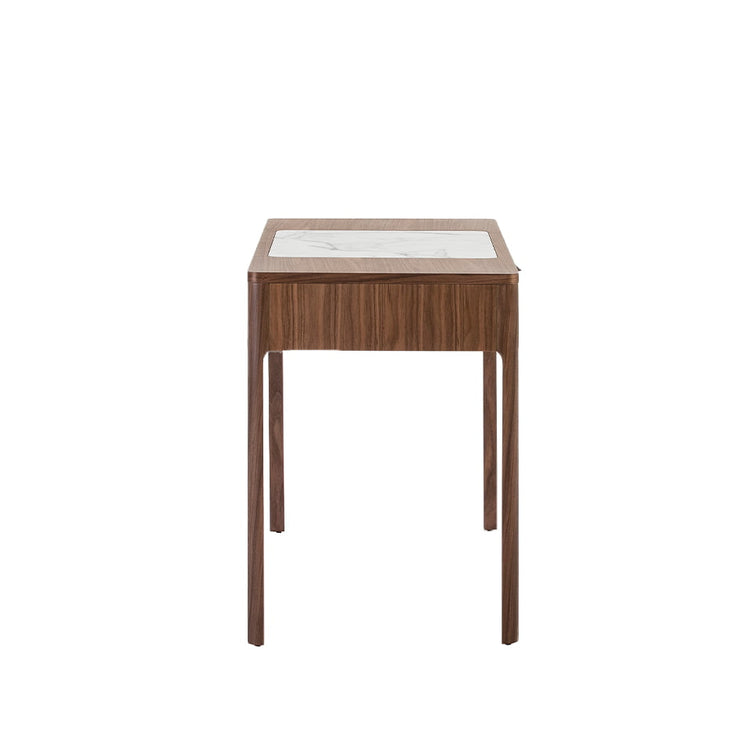 Office desk with drawer made of walnut-veneered wood - Angel Cerdá S.L