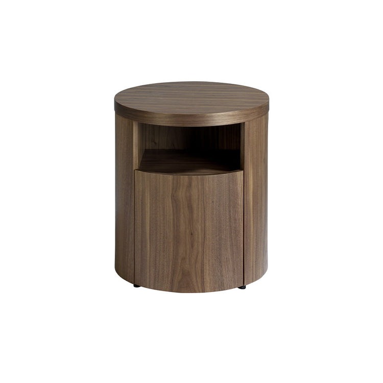 Night table in walnut veneered wood with hidden drawer - Angel Cerdá S.L