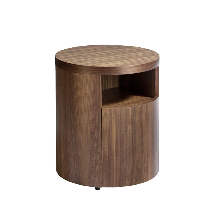 Night table in walnut veneered wood with hidden drawer - Angel Cerdá S.L