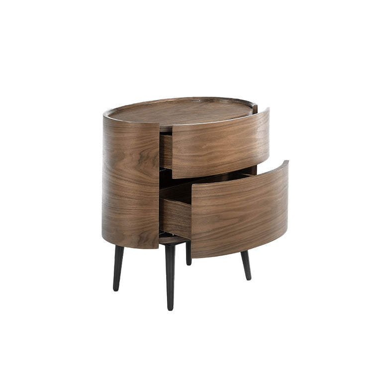 Bedside table of walnut veneered wood - Angel Cerdá