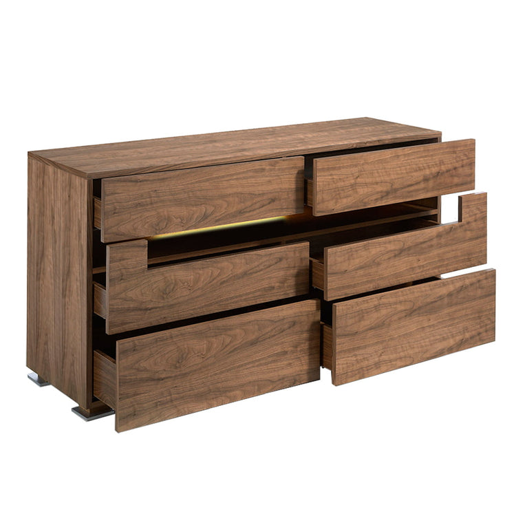 Walnut wood chest of drawers with interior led lighting - Angel Cerdá