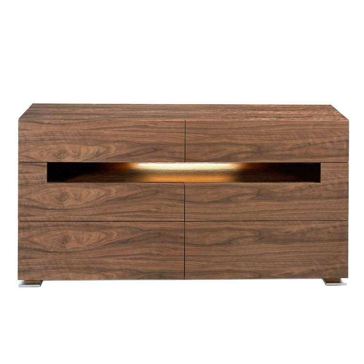 Walnut wood chest of drawers with interior led lighting - Angel Cerdá