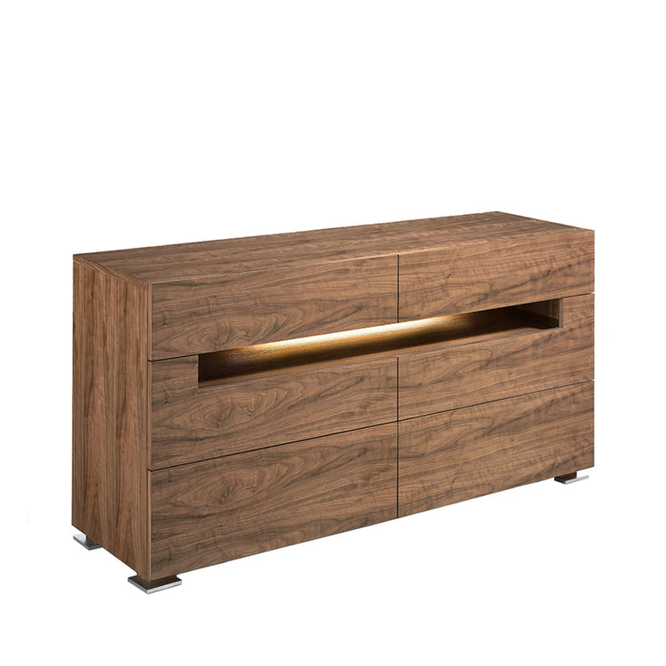 Walnut wood chest of drawers with interior led lighting - Angel Cerdá