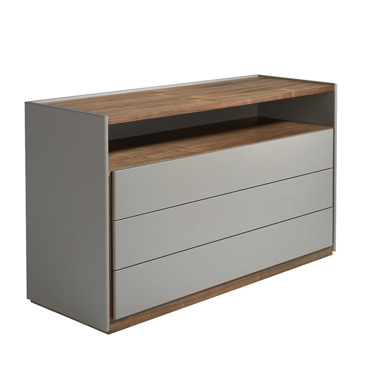 Chest of drawers in walnut wood and lacquered MDF- Angel Cerdá