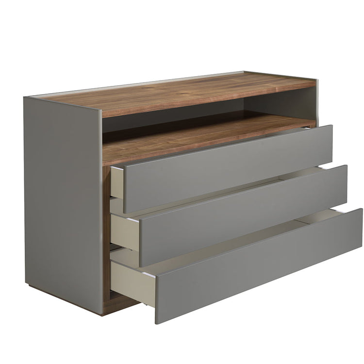 Chest of drawers in walnut wood and lacquered MDF- Angel Cerdá