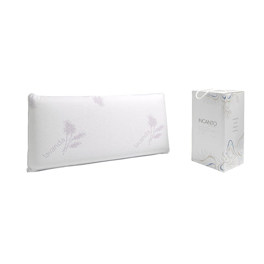 Viscoelastic pillow with lavender scented treatment