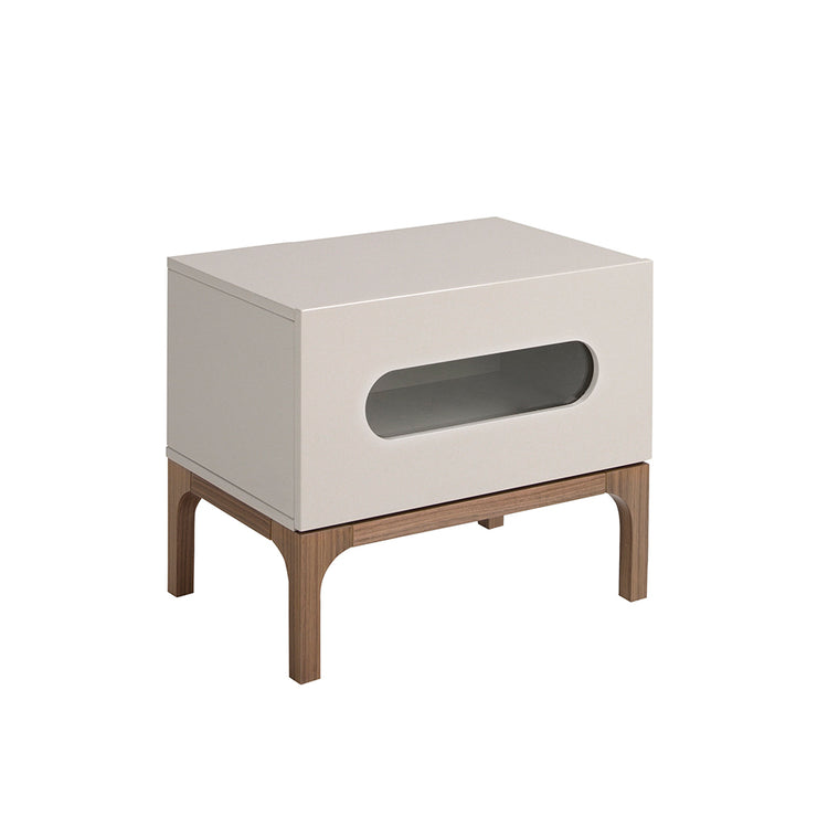 Gray and walnut wood bedside table with interior lighting - Angel Cerdá