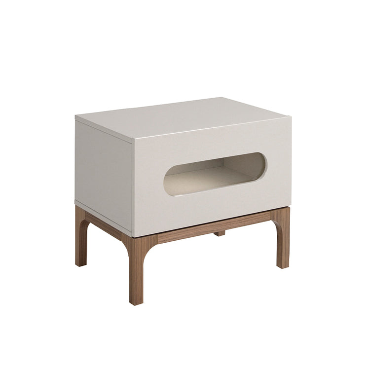 Gray and walnut wood bedside table with interior lighting - Angel Cerdá