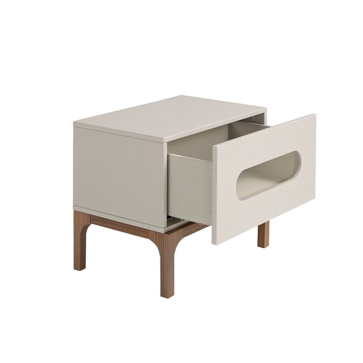 Gray and walnut wood bedside table with interior lighting - Angel Cerdá