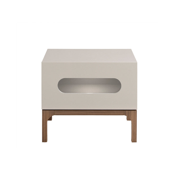 Gray and walnut wood bedside table with interior lighting - Angel Cerdá