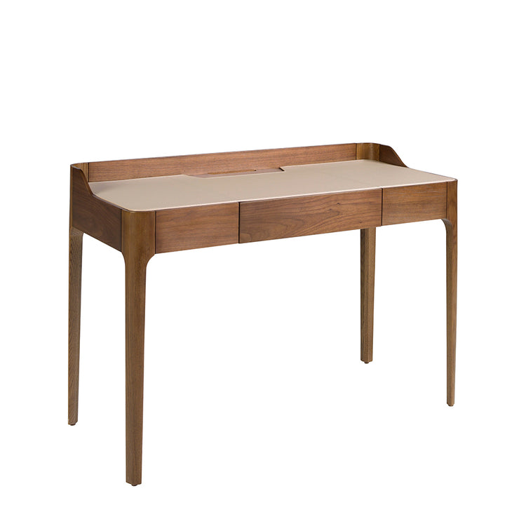 Writing desk with leatherette and walnut top-Angel Cerdá