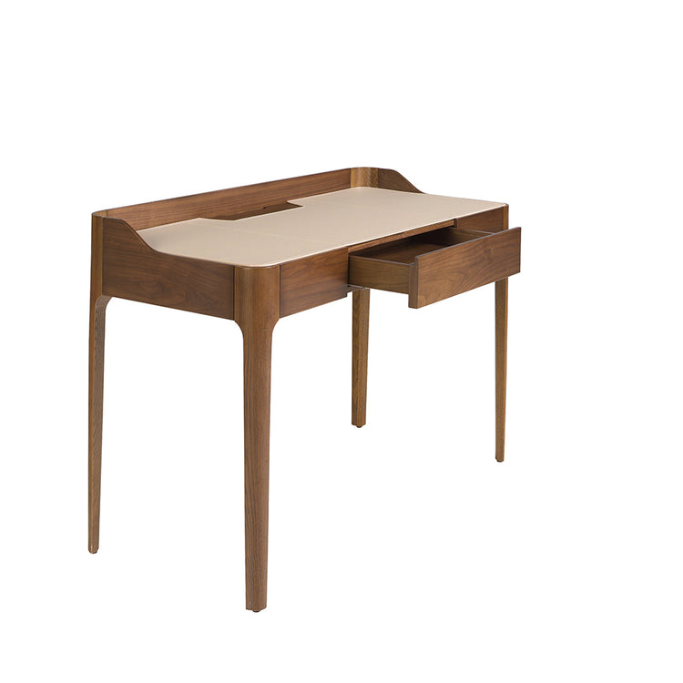 Writing desk with leatherette and walnut top-Angel Cerdá