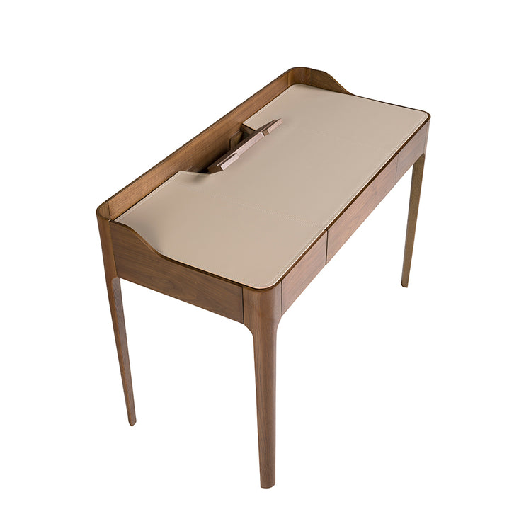 Writing desk with leatherette and walnut top-Angel Cerdá