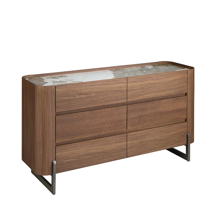 Chest of drawers walnut and dark metallic steel - Angel Cerdá