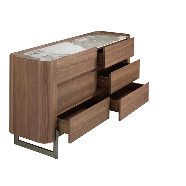 Chest of drawers walnut and dark metallic steel - Angel Cerdá