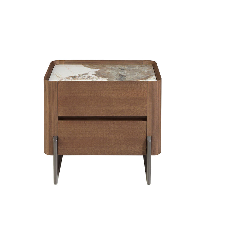 Bedside table walnut and dark metallic steel - Angel Cerdá