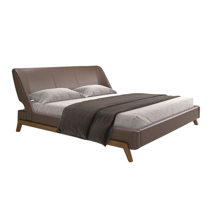 Chocolate brown leatherette bed - Angel Cerdá