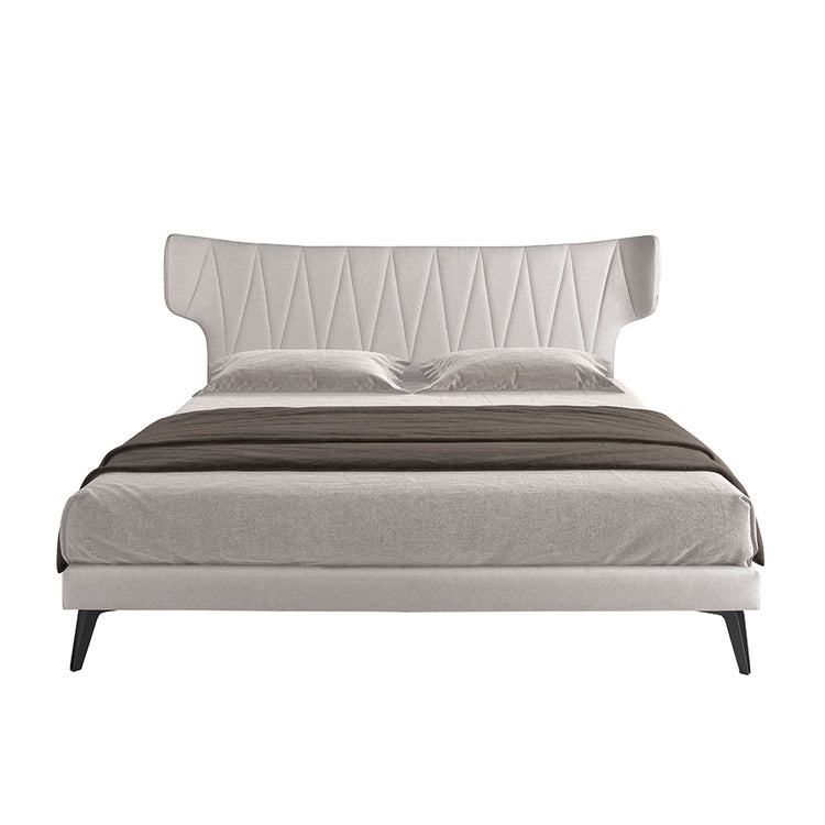 Light grey fabric bed