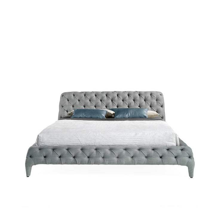 Bed upholstered in grey fabric for 180 x 200 mattress - Angel Cerdá S.L