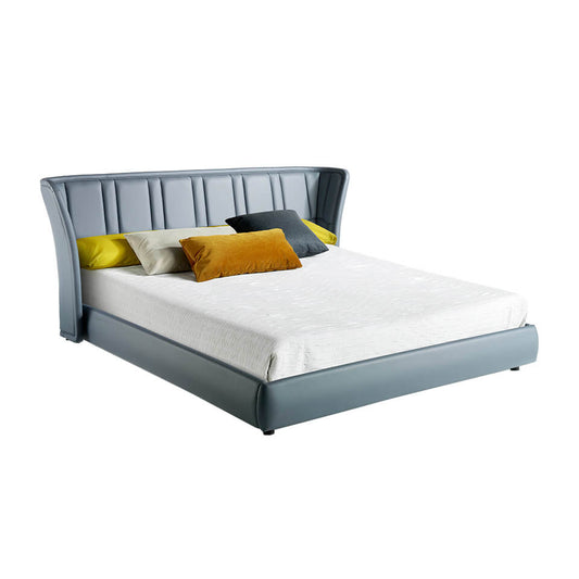 King size bed upholstered in grey leatherette - Angel Cerdá S.L