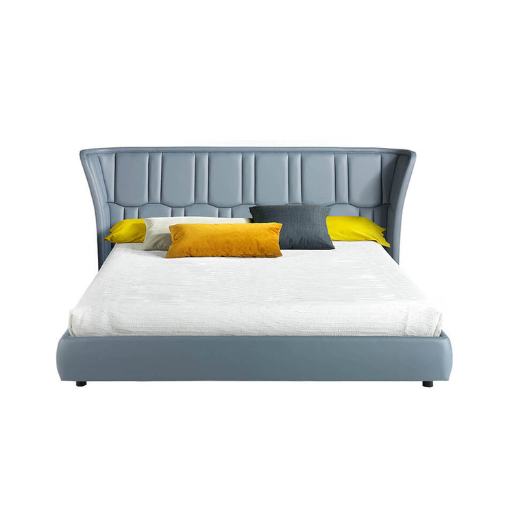 King size bed upholstered in grey leatherette - Angel Cerdá S.L