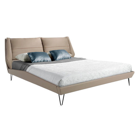 King size bed upholstered with black painted steel legs - Angel Cerdá S.L