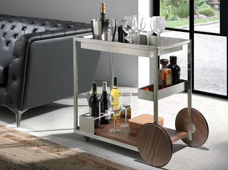 Minibar cart with chrome plated steel polished structure - Angel Cerdá S.L.