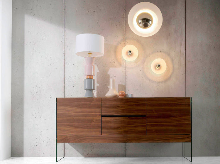 Sideboard with wooden plates in walnut - Angel Cerdá S.L