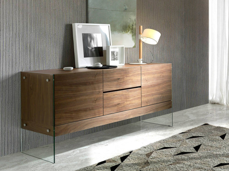 Sideboard with wooden plates in walnut - Angel Cerdá S.L