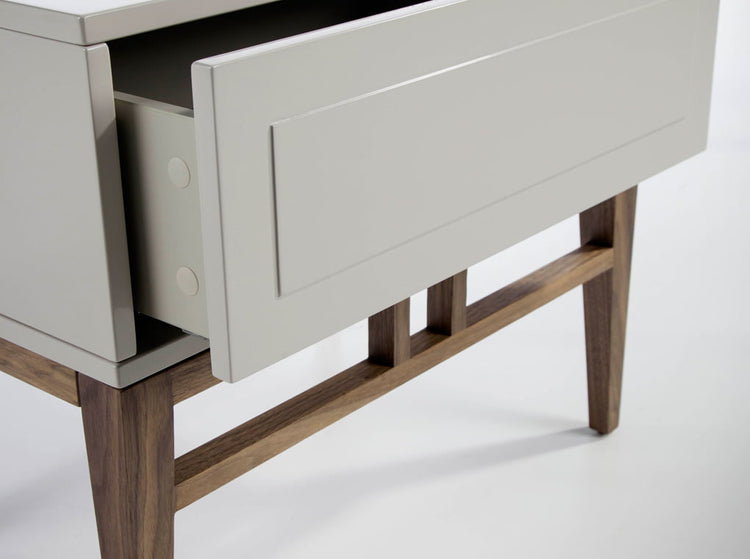 Bedside table with walnut-veneered wooden legs - Angel Cerdá, S.L.