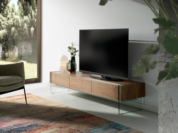 Walnut veneered wooden TV stand - Angel Cerdá, S.L.