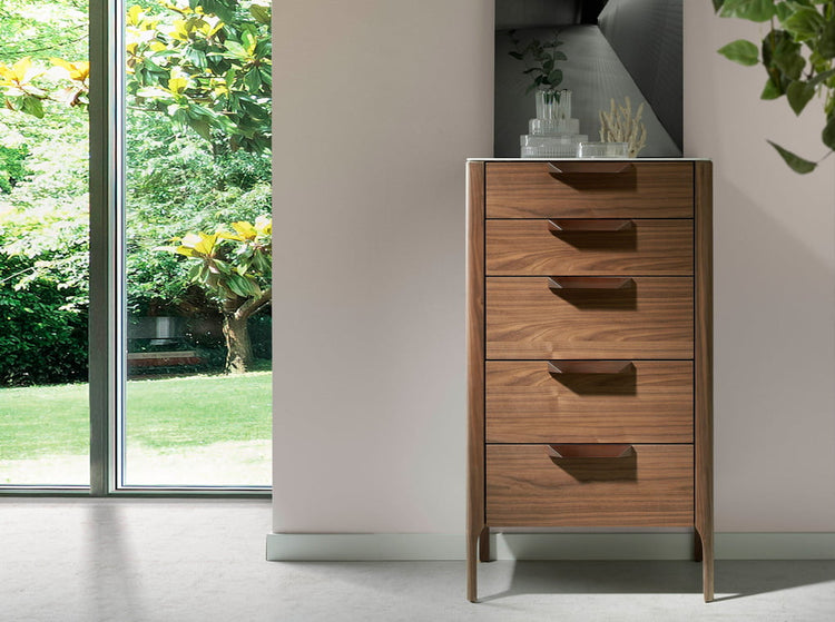 5-drawer chiffonier made of walnut-veneered wood - Angel Cerdá S.L