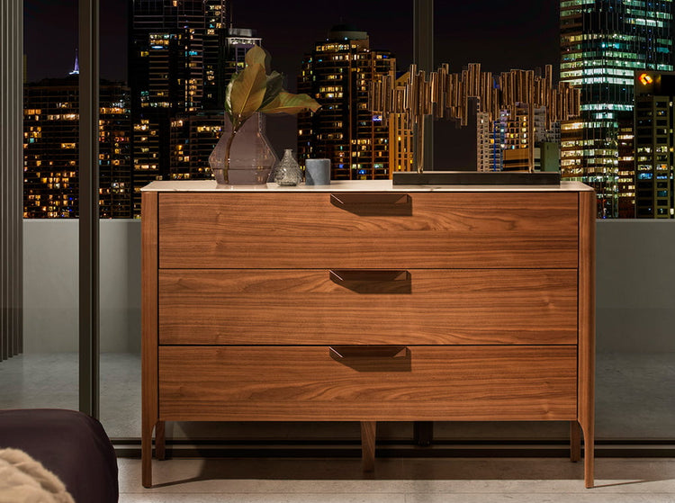 3-drawer sideboard made of walnut-veneered wood - Angel Cerdá S.L