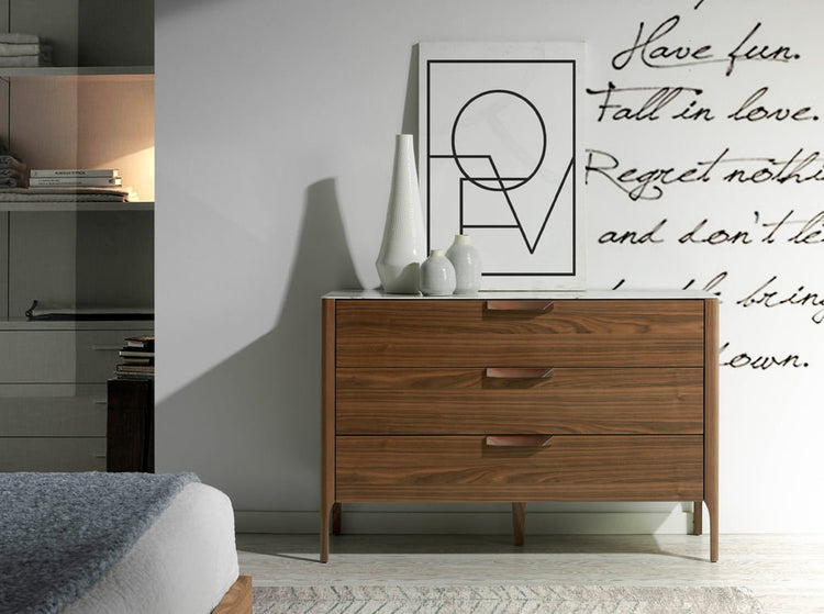 3-drawer sideboard made of walnut-veneered wood - Angel Cerdá S.L