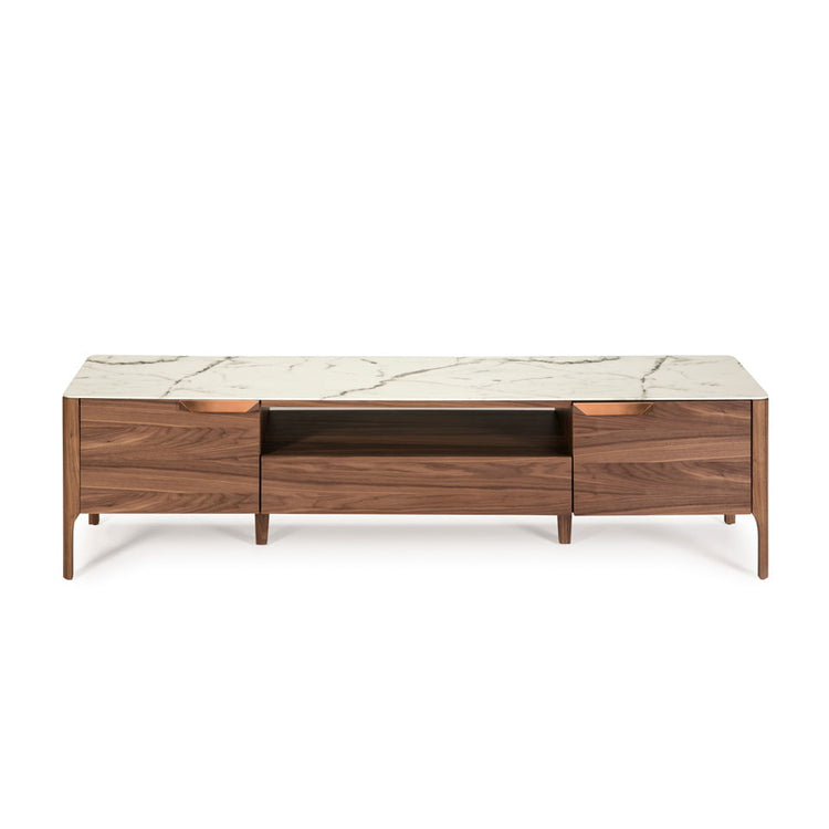 TV stand made of walnut veneered wood - Angel Cerdá S.L