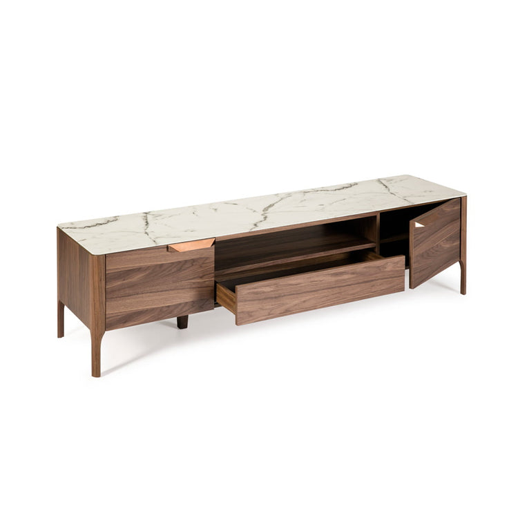 TV stand made of walnut veneered wood - Angel Cerdá S.L