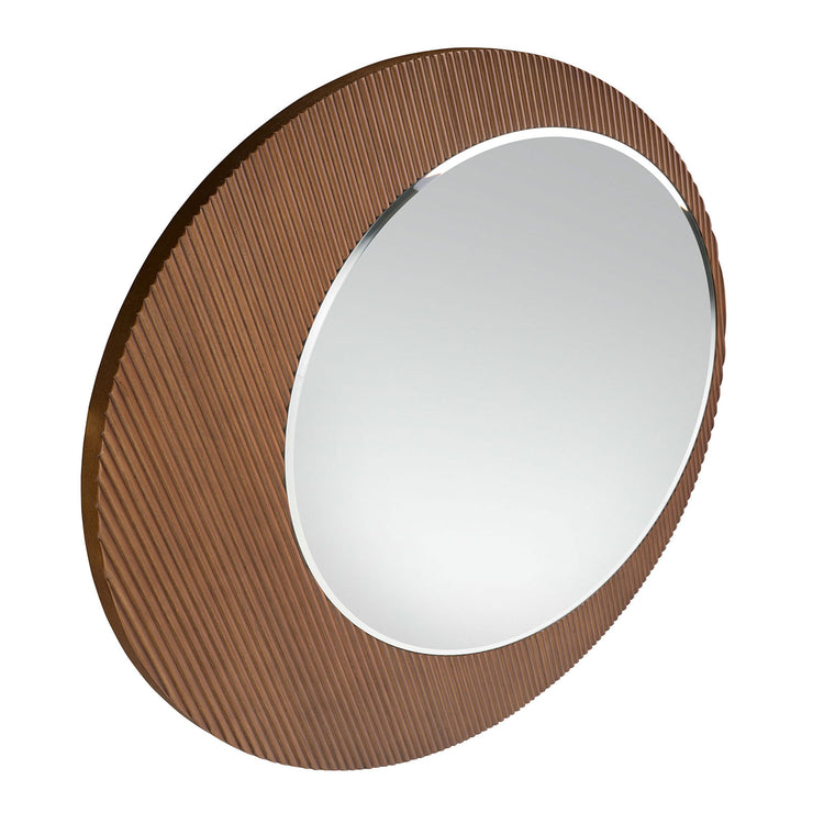 Round walnut wall mirror - Angel Cerdá