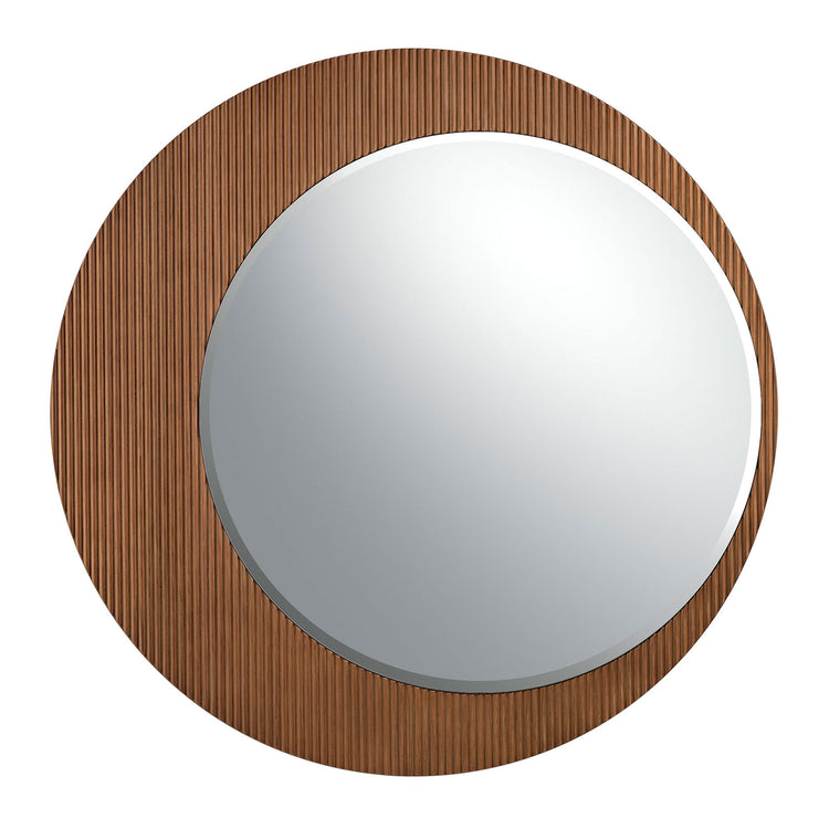 Round walnut wall mirror - Angel Cerdá