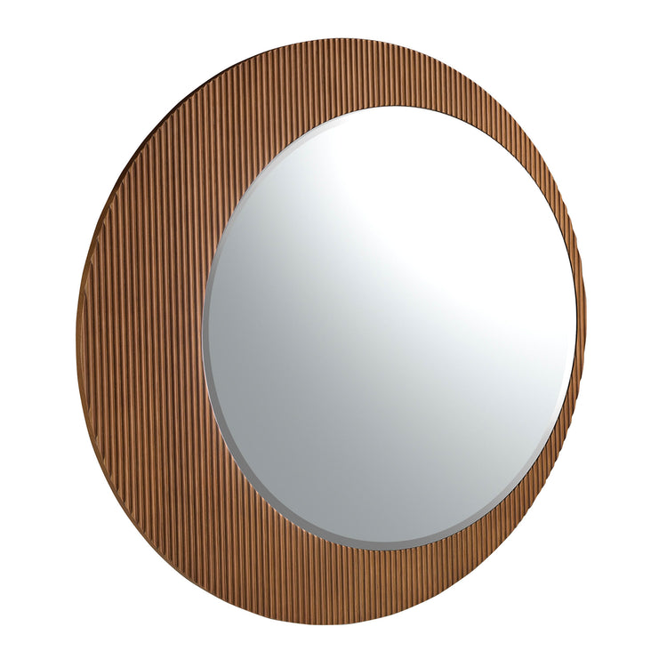 Round walnut wall mirror - Angel Cerdá