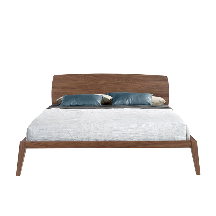 Walnut veneered wooden bed - Angel Cerdá